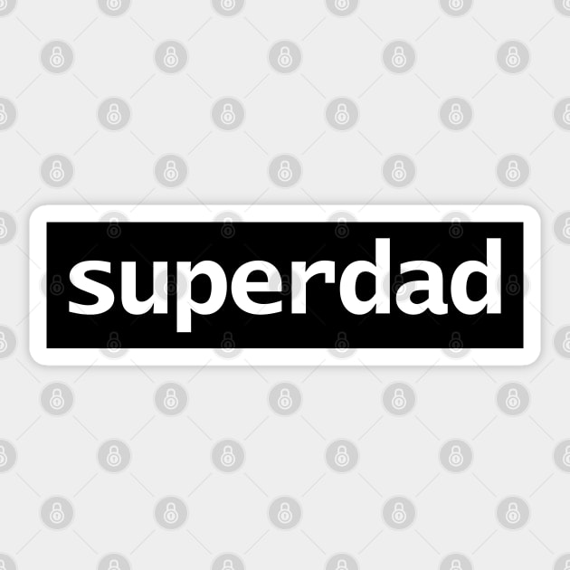 Superdad Typography Black Stripe Dad for Fathers Day Sticker by ellenhenryart